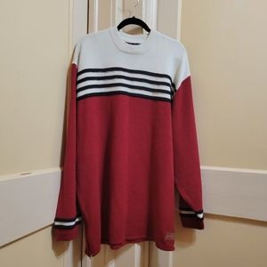 Vintage "Red Spike" Street Style Color Blocked Men's XXL Crew Neck Sweater